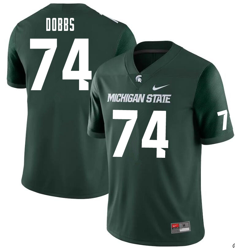 Men #74 Devontae Dobbs Michigan State Spartans College Football Jerseys Sale-Green